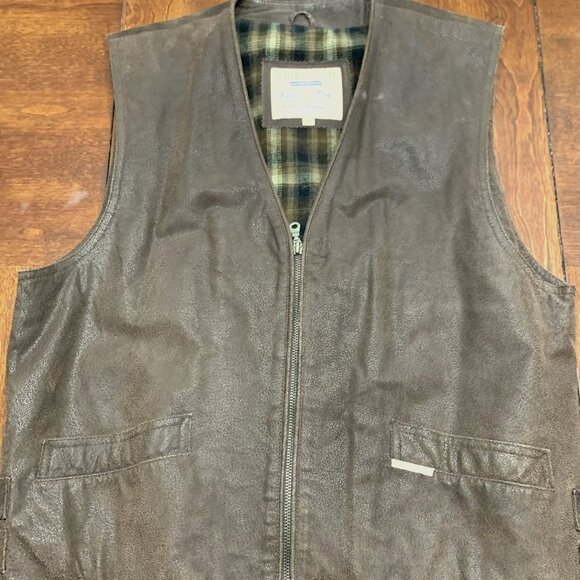 Motorcycle - Brown Leather Vest- Size Medium - Picture 1 of 3